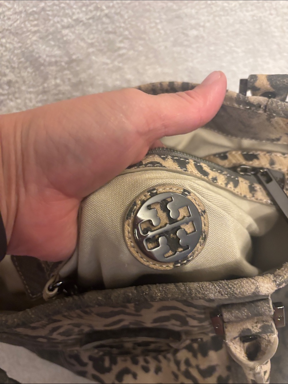 Tory Burch Leopard-Print Tote in Brown and Black - Picture 13 of 17